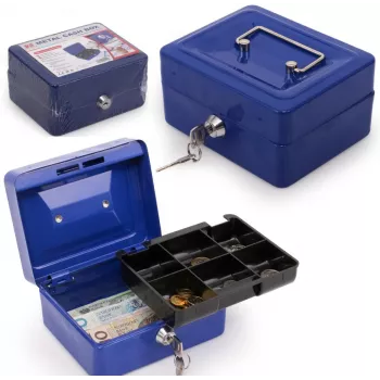RED EAGLE BOX-150 fém pénzkazetta hengerzárral, piros