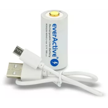 EVERACTIVE 16340 3.7V 700mAh újratölthető Li-ion akkumulátor védőáramkörrel (1 darab)
