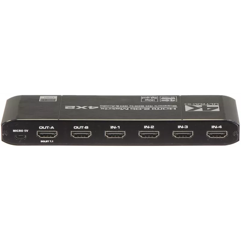 HDMI Switch 4x2 mátrix 4K@30Hz HDMI-SW-4/2-MATRIX