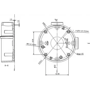 MITON MT-P1260 fali elosztódoboz 120x60x50 mm IP65 világosszürke