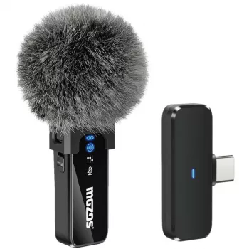 MOZOS MX2-SINGLE Wireless Lavalier Microphone for Phones, 2.4 GHz, USB-C