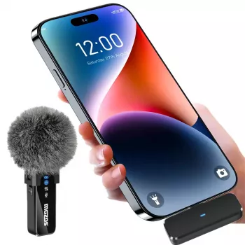 MOZOS MX2-SINGLE Wireless Lavalier Microphone for Phones, 2.4 GHz, USB-C