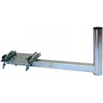 CORAB UBU-38/450-H univerzális erkélytartó műholdas, földi és LTE antennákhoz, 38 mm árbocátmérő, 450 mm kinyúlás, tűzihorganyzott acél, fémes szürke