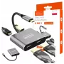 ZENWIRE USB-C hub 4 az 1-ben adapter 2x HDMI 4K USB 3.0 Space Gray BYL-2309