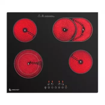 AMZCHEF CE-T-72CB4xyP200-LBHA 4 lapos kerámia főzőlap, érintésvezérlés, 6500W, fekete