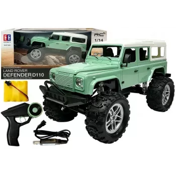 Double E távirányítós autó Jeep R/C, zöld, 7,5 km/h, 1:14, 2,4G