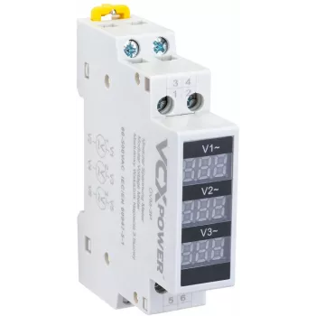 VCX DVM 3 fázisú moduláris feszültségjelző 80-500V AC DIN sín