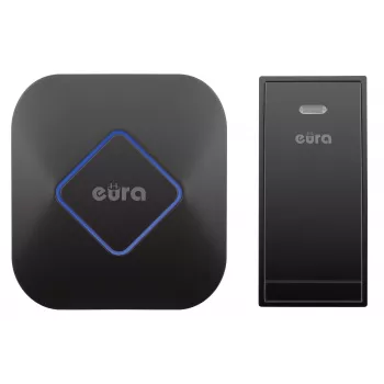 EURA WDP-83H2 JAZZ vezeték nélküli ajtócsengő szett, elemet nem igénylő adó, fekete