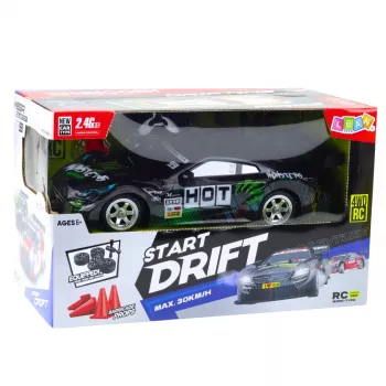 LEAN TOYS Drift Car RC fekete-zöld 30km/h 1:16