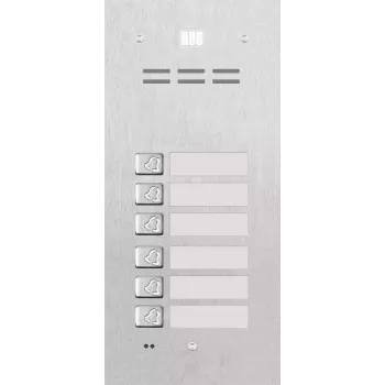 ACO FAM-P-6NPACC süllyesztett lakáspanel 6 lakáshoz RFID-közelségi olvasóval, ezüst