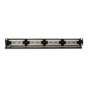 GETFORT PGF-5EUTP24-B4 Cat.5e UTP 24 portos patch panel 1U 19 inch rack szerelés fekete