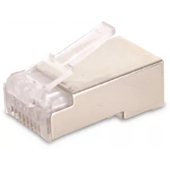 GETFORT RJ45 Cat.6 árnyékolt csatlakozó 8P8C (100 darab) - arany érintkezők, átlátszó