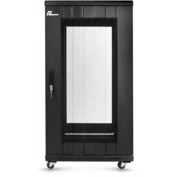 GETFORT 19 inch 22U álló szekrény 600x800mm perforált ajtó fekete