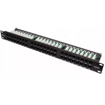 GETFORT PGF-5EUTP48-B9 patch panel UTP Cat.5e 48 port 2U 19 inch rack rögzítésű fekete