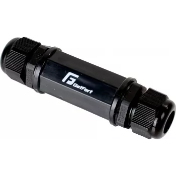 GETFORT Cat.5e RJ45 csatlakozó, aljzat-aljzat, kültéri, IP67, árnyékolt, fekete