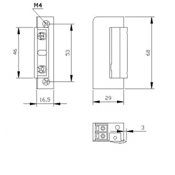 ELEKTRA-PLUS R5 elektromos ajtónyitó blokkolással, szimmetrikus, keskeny 16,5 mm 9125