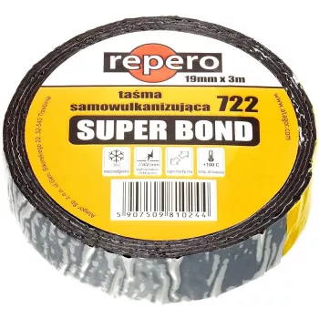REPERO 722E Super Bond önvulkanizáló szalag 25mm x 3m fekete
