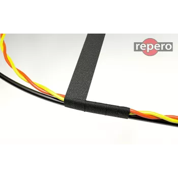 REPERO 734 szövet elektromos szigetelőszalag, pamut, fekete, 19mm x 25m