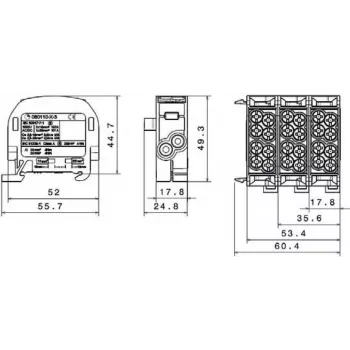 SIMET SCB 25 Al/Cu 80110 SIMBLOCK elágazó elosztóblokk, fekete 81501007