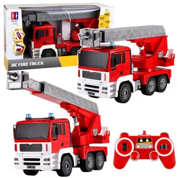 LEAN TOYS tűzoltóautó 660°-ban forgó daruval, távirányítós RC 1:20