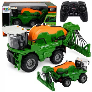 LEAN TOYS kombájn permetezőfunkcióval, fényekkel, hangokkal, 1:24