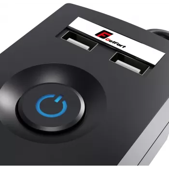 Getfort 5P 5 m fekete USB túlfeszültség-védett elosztó
