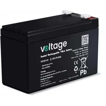 VOLTAGE AGM akkumulátor 12V 9Ah VE12-9.0 (6-9 év élettartam)