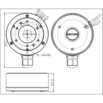 MITON MT-P1280-B elektromos ház, szürke, ABS, IP65, 120x80x70mm
