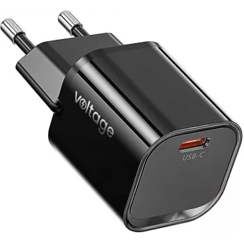 Voltage GaN Charger Mini 20W PD 3.0 QC 3.0 USB-C fekete