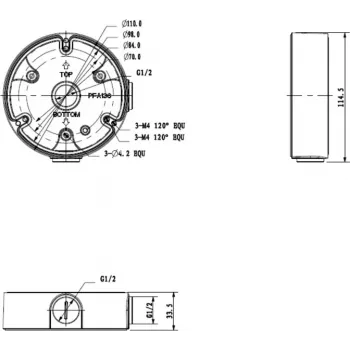 MITON MT-P136 fali elágazódoboz IP55 szürke