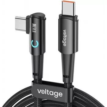 Voltage PowerAngle USB-C - USB-C kábel 100W PD 2m fekete