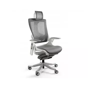 UNIQUE Wau 2 NW41 ergonomikus irodaszék, szénszürke/fehér háló