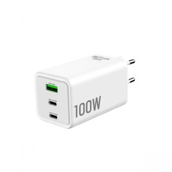 GRATEQ HALTI GaN PD/PPS 2xUSB-C/1xUSB-A 100W fali töltő fekete