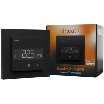HEATIT Z-TRM6 fekete matt Z-Wave termosztát 3600W 16A 868,4 MHz