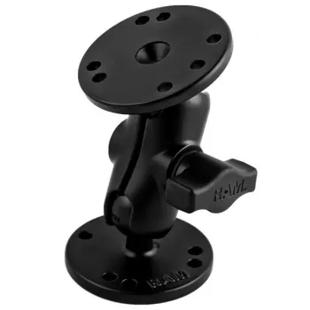 RAM MOUNTS B-Size rövid rögzítőkar + 2x B-Size 1.0 golyós kerek 2.5 talp