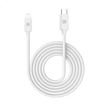CELLY Lightning - USB-C kábel 60W - 1,2m fehér MFi tanúsított