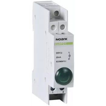 NOARK Ex9PD1g zöld LED jelzőlámpa 230V AC/DC 22mm beépíthető IP65