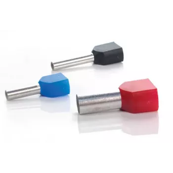 TRYTYT iker szigetelt érvéghüvely 2x4,0mm² 12mm szürke (100 db) DUID-2x4,0-12SZ