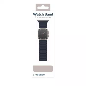 Mobilize szilikon óraszíj - mágneses - Apple 42/44/45/49mm-hez - kék