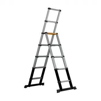 Batavia 7065240 teleszkópos létra 205 cm, 150 kg terhelés, eloxált alumínium, ezüst/fekete