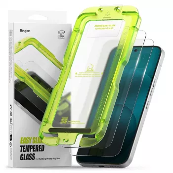 Ringke Easy Slide 2-Pack Tempered Glass Screen Protector for Nothing Phone (4a) Pro, Clear