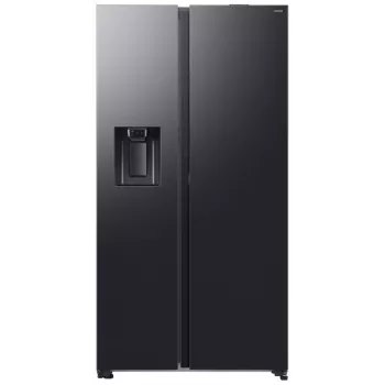 Samsung RS80F64KEFEO American Style Fridge Freezer, 615L, Total No Frost, Plumbed Water & Ice Dispenser, Refined Steel
