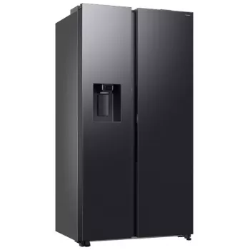 Samsung RS80F64KEFEO American Style Fridge Freezer, 615L, Total No Frost, Plumbed Water & Ice Dispenser, Refined Steel