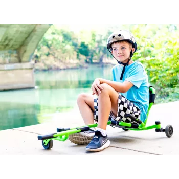 EzyRoller Drifter X Foot-Powered Drifting Go-Kart, 4-12 Years, Lime Green