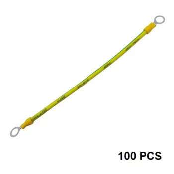 HISMART földelőkábel csatlakozókkal napelemekhez, réz, 4 mm², 20 cm, 100 darab