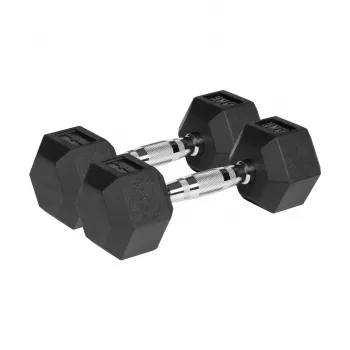 REBEL ACTIVE gumibevonatos öntöttvas súlyzók 2x5 kg