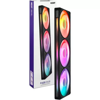 NZXT F420 RGB all-in-one folyadékhűtő, 420mm radiátor, 3x 140mm ventilátor, fekete