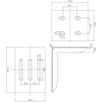 PSG Mounting Bracket for Trailer Overrun Device Holder, Black (RAL 9005)