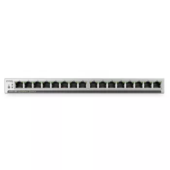 ZyXEL GS1100-16EP 16 portos Gigabit PoE+ nem menedzselt switch, 135W keret, ventilátor nélküli, karcsú