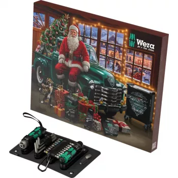 Wera 2026 adventi naptár 24 darabos szerszámkészlet Kraftform csavarhúzókkal, bitekkel, Rapidaptor tartóval és textildobozzal